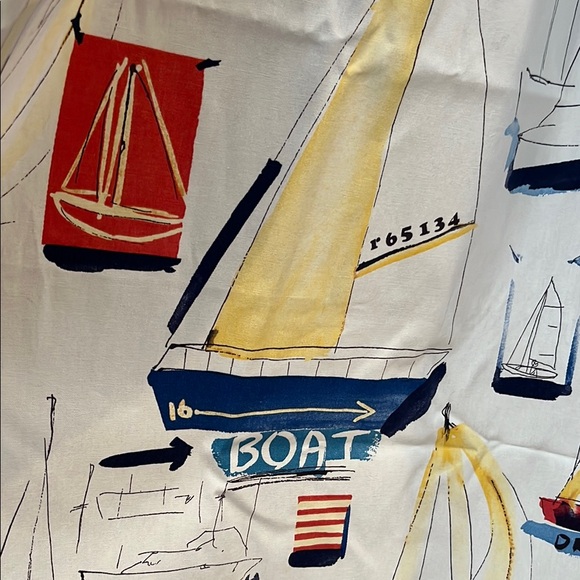 Nautical sailboat Americana boating shower curtain cotton - Picture 2 of 9